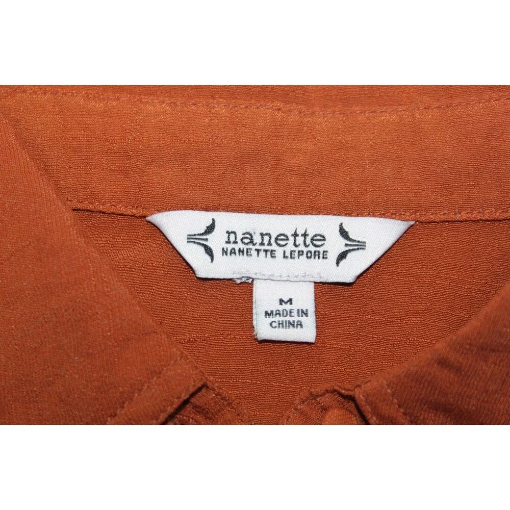Nanette Lepore Gingerbread Tunic Blouse M Rayon Blend Long Sleeve Womens Top NWT - Picture 5 of 10